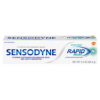 Sensodyne Toothpaste, Fluoride, Rapid Relief, Extra Fresh - 3.4 Ounce 