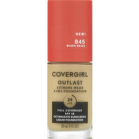 CoverGirl Foundation, Warm Beige 845, SPF 18 - 30 Millilitre 