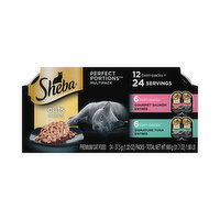 Sheba Perfect Portions - Cat Food, Premium, Gourmet Salmon Entree/Signature Tuna Entree, Cuts in Gravy, 12 Twin-Packs - 24 Each 