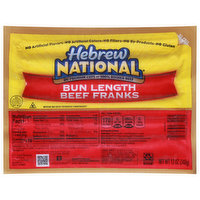 Hebrew National Beef Franks, Bun Length - 12 Ounce 