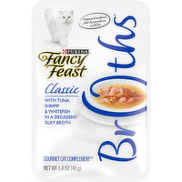 Fancy Feast Broth Wet Cat Food Complement, Broths With Tuna, Shrimp & Whitefish - 1.4 Ounce 