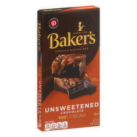 Baker's Baking Bar, Chocolate, Unsweetened, 100% Cacao - 4 Ounce