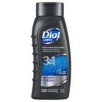 Dial Body+Hair+Face Wash, 3 in 1, Hydro Fresh Aloe - 16 Fluid ounce 