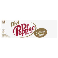 Dr Pepper Soda, Diet, Caffeine Free - 12 Each 