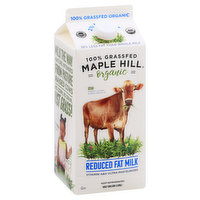 Maple Hill Organic Milk, Reduced Fat, Organic - 0.5 Gallon 