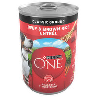 Purina One Dog Food, Beef & Brown Rice Entree, Classic Ground, Adult - 13 Ounce 