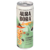 Aura Bora Herbal Sparkling Water, Lemongrass Coconut - 12 Fluid ounce 