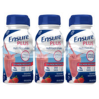 Ensure Plus Nutrition Shake Strawberry Ready-to-Drink Bottles