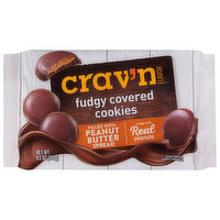 Crav'n Flavor Cookies, Peanut Butter, Fudgy Covered - 9.5 Ounce 