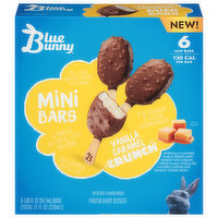 Blue Bunny Frozen Dairy Dessert, Vanilla Caramel Crunch, Mini Bars - 6 Each