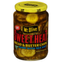 Mt Olive Bread & Butter Chips, Sweet Heat - 24 Fluid ounce 