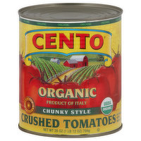 CENTO Tomatoes, Organic, Chunky Style, Crushed - 28 Ounce 