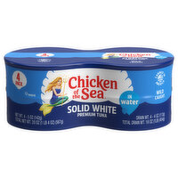 Chicken of the Sea Tuna, in Water, Solid White, Wild Caught, Premium, 4 Pack - 4 Each 