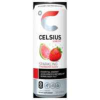 Celsius Energy Drink, Strawberry Guava, Sparkling