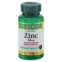 Nature's Bounty Zinc, Immune Health, 50 mg, Tablets - 100 Each 