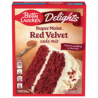 Betty Crocker Cake Mix, Red Velvet, Delights - 13.25 Ounce 