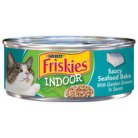 Friskies Cat Food, Saucy Seafood Bake, Meaty Bits - 5.5 Ounce
