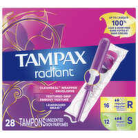 Tampax Tampons, Regular/Super, Unscented - 28 Each