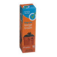 Simply Done Trash Bags, Flap Tie, 30 Gallon, Large