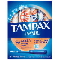 Tampax Tampons, Unscented, Super Plus - 18 Each 