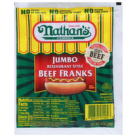 Nathan's Famous Beef Franks, Restaurant Style, Jumbo, Dinner Size - 12 Ounce 