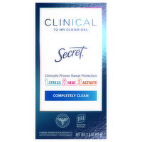 Secret Antiperspirant/Deodorant, Completely Clean, 72 HR, Clear Gel - 1.6 Ounce 