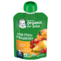 Gerber Pear Peach Strawberry, Sitter 2nd Foods - 3.5 Ounce 