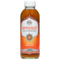 GT's Kombucha, Raw, Peach Paradise - 16 Fluid ounce 