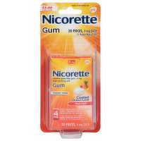 Nicorette Stop Smoking Aid, 4 mg, Gum, Fruit Chill, Pocket Pack - 20 Each 