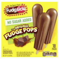Fudgsicle Frozen Dairy Dessert Pops, No Sugar Added, The Original Fudge Pops, 18 Pack - 18 Each 