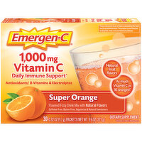 Emergen-C Vitamin C Fizzy Drink Mix Super Orange - 30 Each 