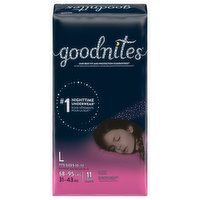 GoodNites Underwear, Nighttime, L (68-95 lbs), Girls - 11 Each 
