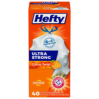 Hefty Energy Bag Program Flap Tie Bags, Orange, 13 Gallon