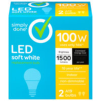 Simply Done Light Bulbs, LED, Soft White, 14 Watts - 2 Each 