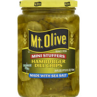 Mt Olive Hamburger Dill Chips, Sea Salt, Mini Stuffers - 24 Ounce 