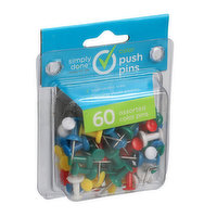 Simply Done Push Pins, Color - 60 Each 