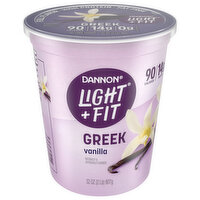 Dannon Yogurt, Fat Free, Greek, Vanilla - 32 Ounce 