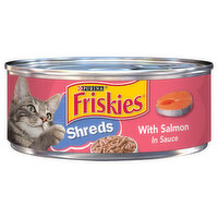 Friskies Wet Cat Food, Shreds With Salmon in Sauce - 5.5 Ounce 