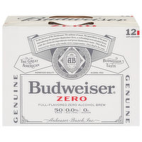 Budweiser Beer, Zero - 12 Each