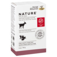 Nature Soap Bar, Pure Vegetal Base, with Fresh Canadian Goat Milk, Real Shea Butter - 5 Ounce 