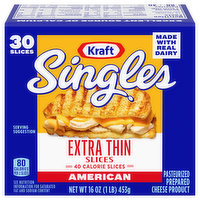 Kraft Cheese Slices, American, Extra Thin