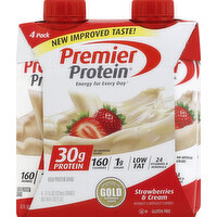 Premier Protein High Protein Shake, Strawberries & Cream, 4 Pack