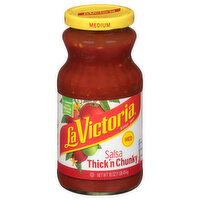 La Victoria Salsa, Thick 'n Chunky, Medium - 16 Ounce 