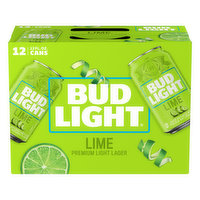 Bud Light Beer, Lager, Premium Light, Lime - 12 Each 