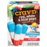 Crav'n Flavor Frozen Confection, Red, White & Blue Pops