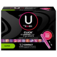 U by Kotex Tampons, Super, Compact, Unscented - 32 Each 