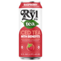 The Ryl Co. Tea, Zero Sugar, Raspberry - 16 Fluid ounce 