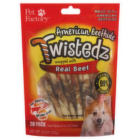 PET FACTORY Beefhide, American, Beef, Twist Sticks, For Dogs, 20 Pack - 20 Each 