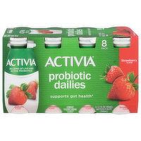 Activia Yogurt Drink, Lowfat, Strawberry Flavor, 8 Pack - 8 Each