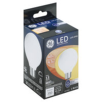 GE Light Bulb, LED, Globe, Soft White, 4.5 Watts - 1 Each